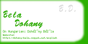 bela dohany business card